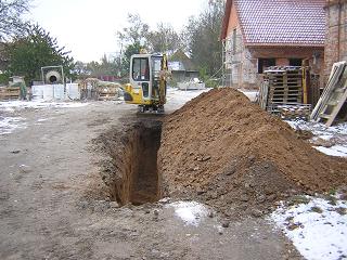 výkop kanalizace